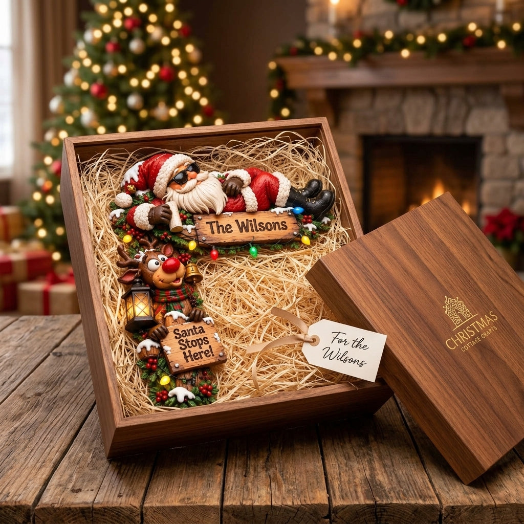 Personalized Santa & Reindeer Door Corner Christmas Decor