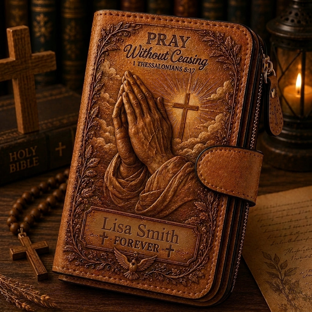 Personalized Christian Wallet – Custom Name Faith Wallet with Bible Verse