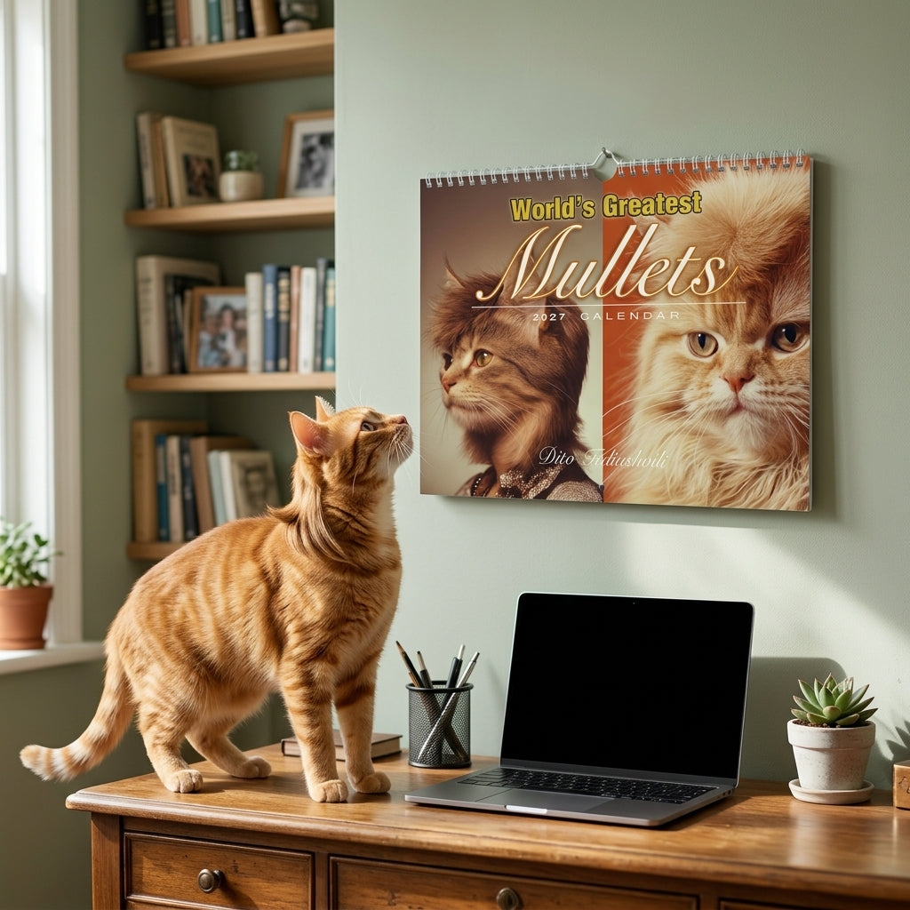 Funny 2027 Wall Calendar Cat