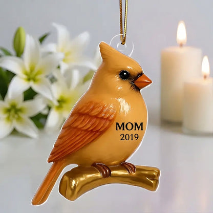 Personalized Vintage Nostalgic Cardinals Memorial  Acrylic Ornament