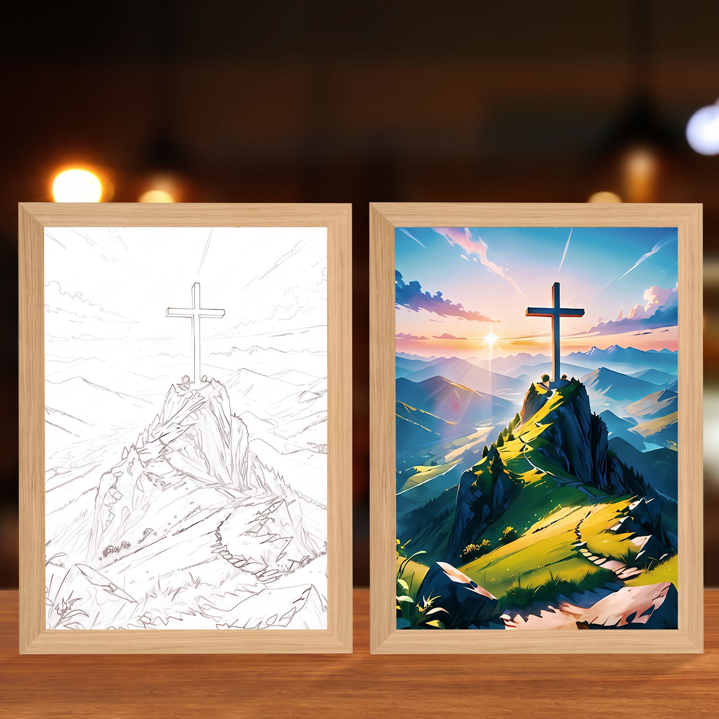 Faith That Glows At Night 🕊️ Illuminated Christian Art Frame | Eye‑Safe LED Devotional Night Lamp, Rechargeable & USB Option, Religious Keepsake Gift