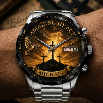 🔥Last Day Promotion-49% OFF✝️ Personalized "Man of God" Premium Watch | A Daily Reminder of Faith & Strength 🦅