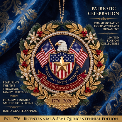 USA 250th Anniversary Christmas Ornament 🦅 | Premium Acrylic Patriotic Keepsake, Double‑Sided Printed Hanging Decoration