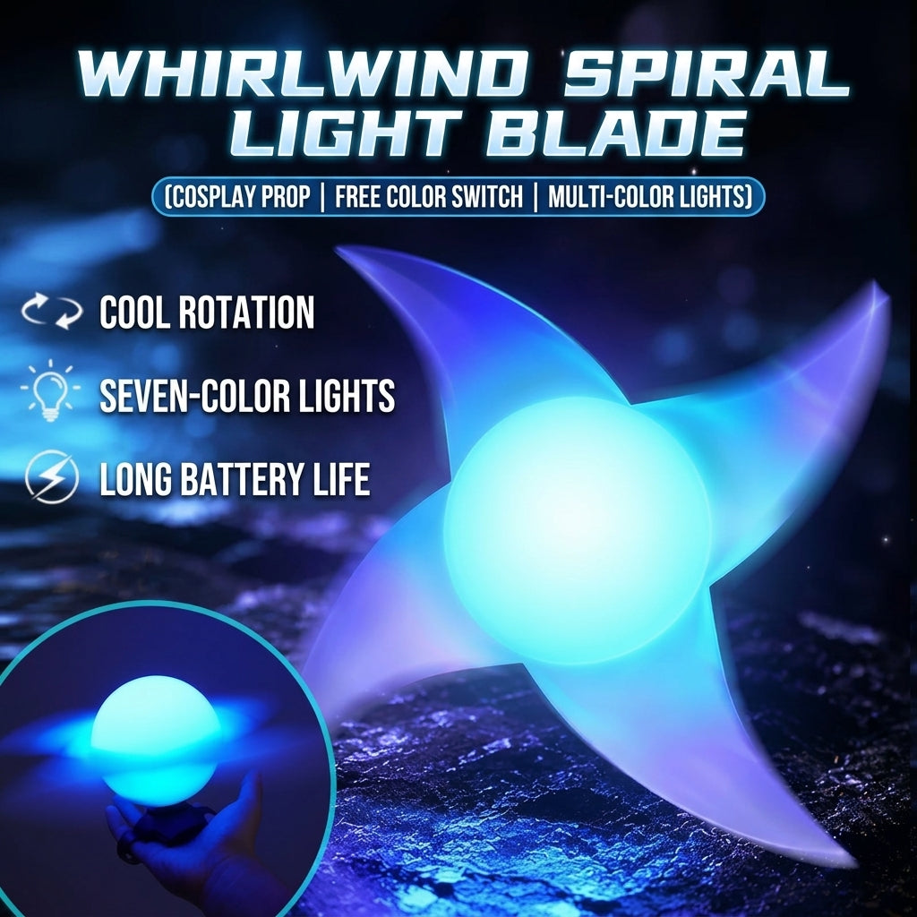 🔥Limited Time Discount⚡Whirlwind Spiral Light Blade | LED Multi-Color Cosplay Prop • Rotatable Glowing Shuriken
