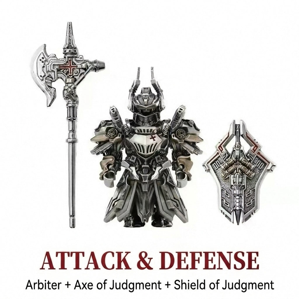 Mech Justicar Metal Mini Figurine | Interchangeable Magnetic Weapons & Wings