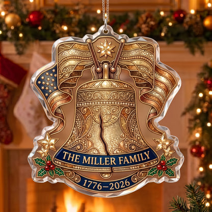 USA 250th Anniversary Christmas Ornament 🦅 | Premium Acrylic Patriotic Keepsake, Double‑Sided Printed Hanging Decoration
