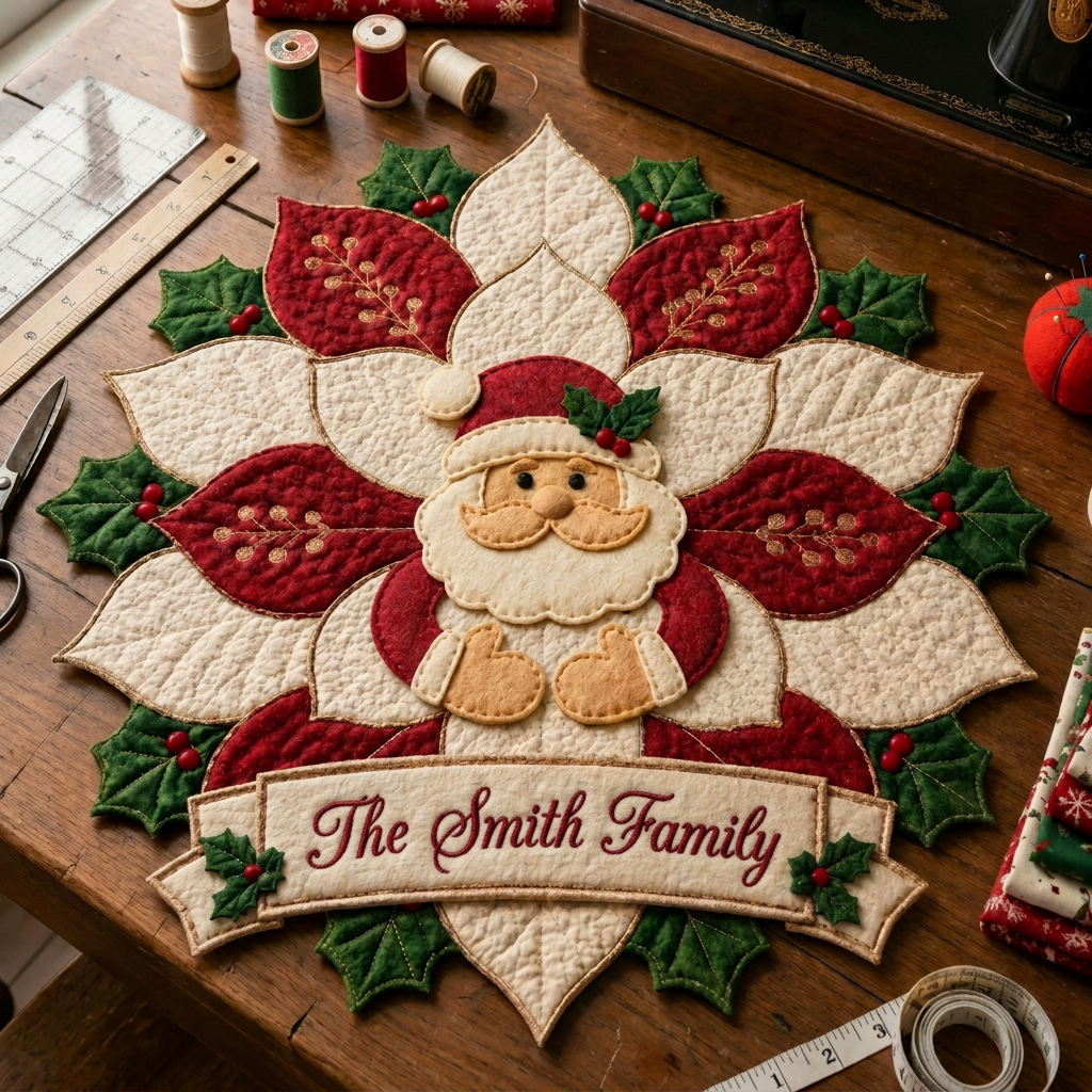 Personalized Santa Felt Christmas Table Topper