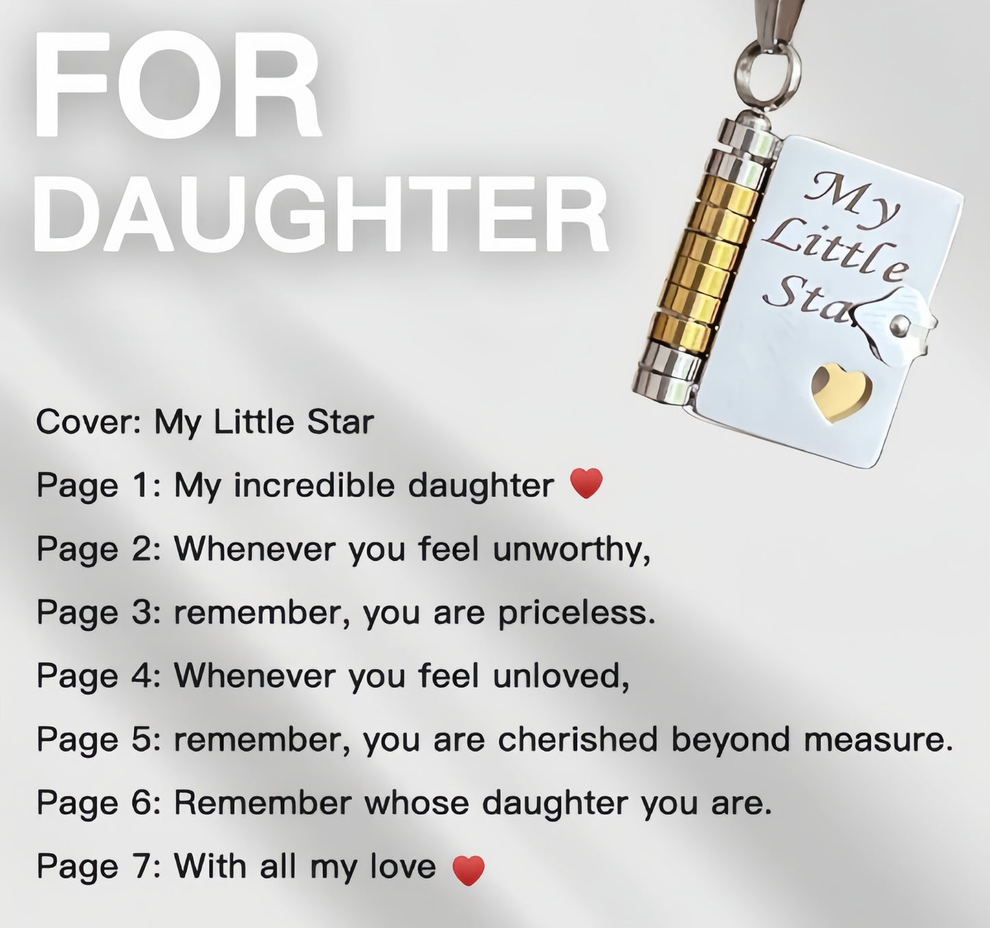 Mini Book Locket Necklace | Hidden Inspirational Message For Son & Daughter 💌
