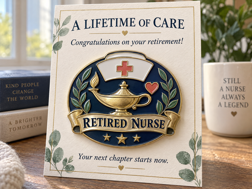 🩺 "A Lifetime of Care" Retired Nurse Commemorative Brooch