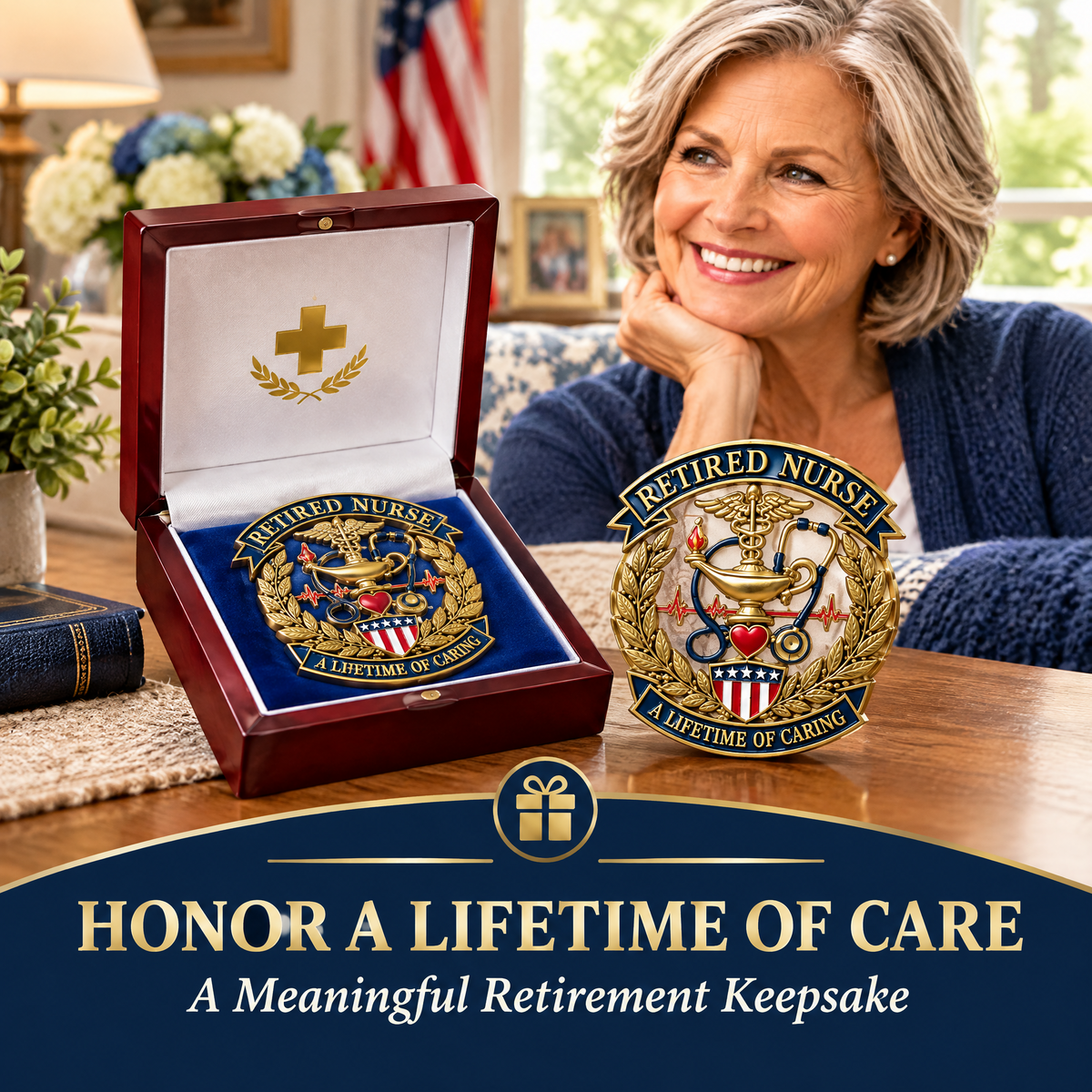 Retired Nurse Commemorative Car Decal — A Lifetime Of Caring