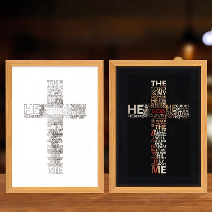 Faith That Glows At Night 🕊️ Illuminated Christian Art Frame | Eye‑Safe LED Devotional Night Lamp, Rechargeable & USB Option, Religious Keepsake Gift