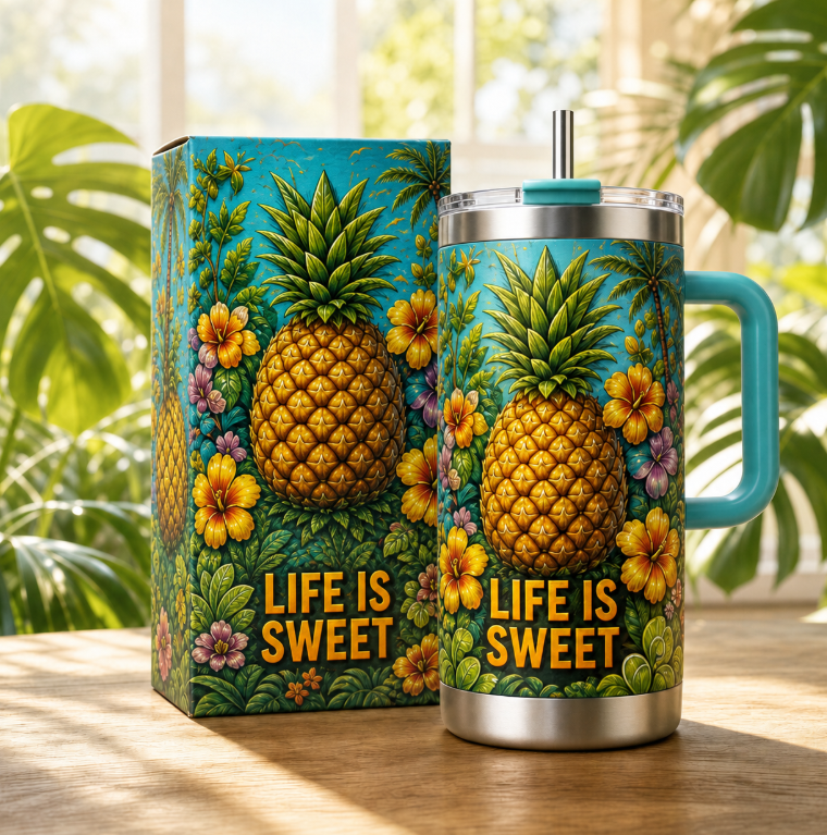 🌴 Yeki Life™ Tropical Paradise 30oz/40oz Tumbler – Bring Vacation Vibes Wherever You Go