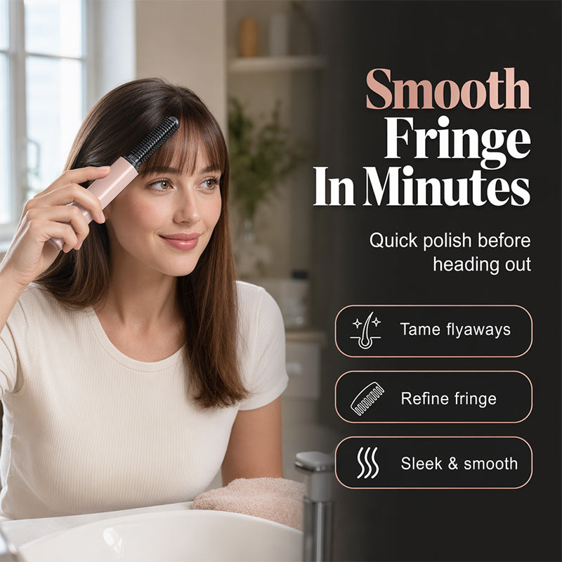 💇‍♀️✨ Perfect Bangs, Anywhere You Go! 💖 Portable Bang Styling Comb – Your Secret to Effortless Hair Days! 🌸