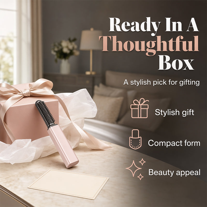 💇‍♀️✨ Perfect Bangs, Anywhere You Go! 💖 Portable Bang Styling Comb – Your Secret to Effortless Hair Days! 🌸