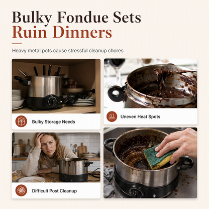 🍪Hot Sale 50% OFF☕Ceramic Chocolate and Cheese Fondue Melter Mug with Fork
