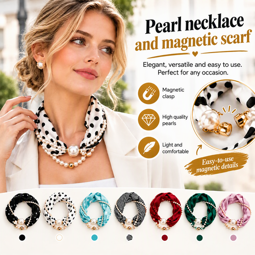 🎁🎄Christmas Sale 60% OFF!💞50K+ SOLD!✨Pearl Scarf Necklace